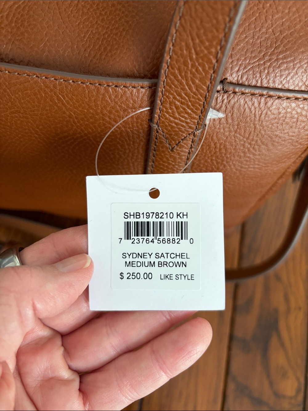 Fossil Sydney Leather Top-Handle Satchel medium brown Crossbody Two way Bag NWT - Picture 3 of 11